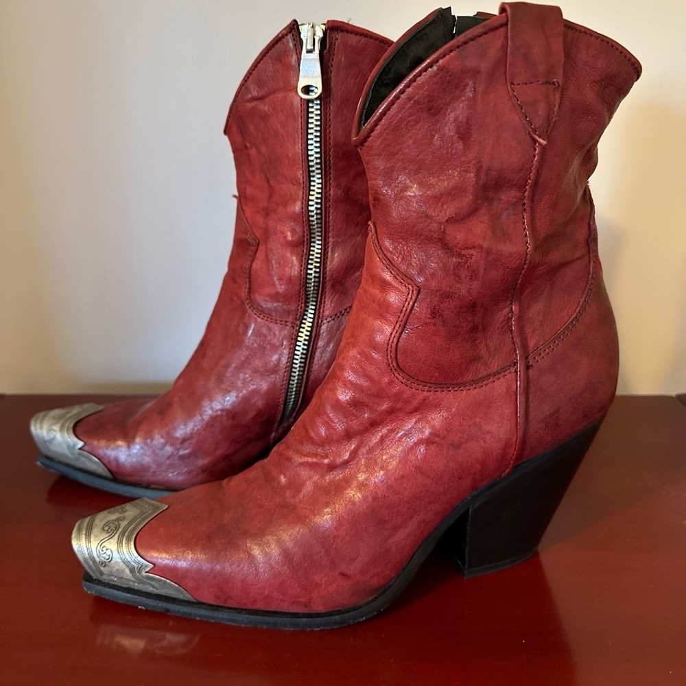 Free People Brayden Western Boot Brandywine Red Cowboy